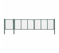 vidaXL Portail de Jardin Porte de Jardin Portillon de Clôture de Jardin Barrière de Jardin Terrasse Patio Extérieur Acier 500x100 cm Vert