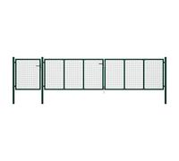 vidaXL Portail de Jardin Porte de Jardin Portillon de Clôture de Jardin Barrière de Jardin Terrasse Patio Extérieur Acier 500x75 cm Vert