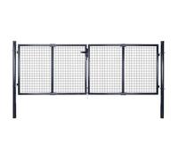 vidaXL Portail de jardin grillagé en acier galvanisé 300 x 100 cm gris 143363