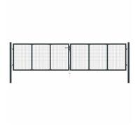 vidaXL Portail de jardin grillagé en acier galvanisé gris 400 x 100 cm 145777