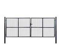 vidaXL Portail de jardin grillagé en acier galvanisé gris 400 x 150 cm