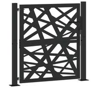 vidaXL Portail de jardin 105x106 cm acier conception de lumière Noir