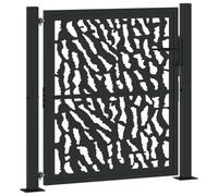 vidaXL Portail de jardin noir 105x106 cm acier conception de tracés
