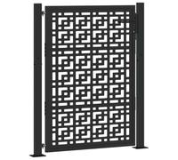 vidaXL Portail de jardin noir 100x125 cm acier conception croisée, porte de clôture, porte extérieure, porte en métal, porte de sécurité