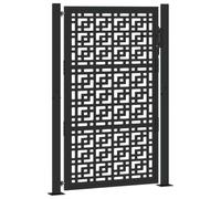 vidaXL Portail de jardin en acier noir – Conception croisée – 100 x 150 cm