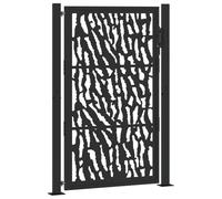 vidaXL Portail de jardin noir 100x150 cm acier conception de tracés, porte de clôture, porte extérieure, porte en métal, porte de sécurité