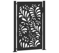 vidaXL Portail de jardin 100x150 cm Acier motif vagues Noir