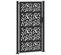 vidaXL Portail de jardin 105x180 cm acier noir conception de feuilles