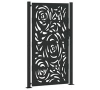 vidaXL Portail de jardin noir 100x175 cm acier conception de flamme, porte de clôture, porte extérieure, porte en métal, porte de sécurité