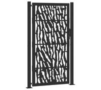 vidaXL Portail de jardin noir 100x175 cm acier conception de tracés, porte de clôture, porte extérieure, porte en métal, porte de sécurité