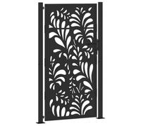 vidaXL Portail de jardin 100x175 cm – Acier Noir, design vagues