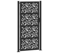 vidaXL Portail de jardin 105x205 cm acier noir motif feuilles 4100963
