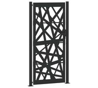 vidaXL Portail de jardin Conception de lumière Acier Noir 105 x 205 cm