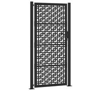 vidaXL Portail de jardin 4101003 – acier 105x205 cm, conception croisée, noir