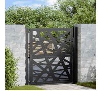 vidaXL Portail de jardin 105x106 cm acier conception de lumière Noir
