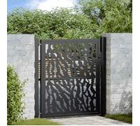 vidaXL Portail de jardin 105x106 cm acier conception de tracés noir