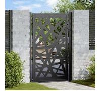 vidaXL Portail de jardin 105x155 cm acier noir - conception de lumière, porte de clôture 4100951