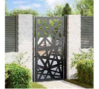vidaXL Portail de jardin 100x175 cm Acier noir Conception de lumière Porte extérieure