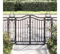 vidaXL Portail de jardin 363430 – fer forgé noir 121 x 8 x 100 cm