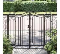 vidaXL Portail de jardin 363431 - Fer forgé - Noir - 121 x 8 x 120 cm