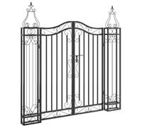Vidaxl Portail De Jardin Noir 121x8x120 Cm Fer Forgé