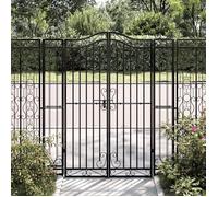 vidaXL Portail de jardin noir 121x8x150 cm fer forgé 363432
