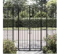 vidaXL Portail de jardin 363433 – noir en fer forgé, 121x8x180 cm