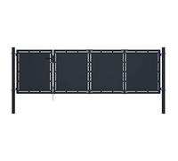 vidaXL Portail de Jardin Portail de Clôture Portillon de Jardin Porte de Terrasse Portillon de Terrasse Extérieur Acier 350x100 cm Anthracite