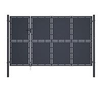 vidaXL Portail de Jardin Portail de Clôture Portillon de Jardin Porte de Terrasse Portillon de Terrasse Extérieur Acier 350x200 cm Anthracite
