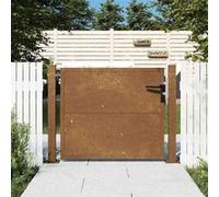 vidaXL Portail de Jardin, Portillon de Patio avec Serrure, Barrière de Sécurité, Porte d'Extérieure Terrasse, 105x105 cm 153203 Marron G