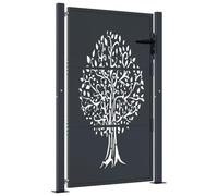 vidaXL Portail de jardin Portillon 153157 – Acier anthracite, système verrouillable et 3 clés