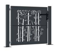 vidaXL Portail de Jardin, Portillon de Patio, Barrière de Sécurité, Porte d'Extérieure, Anthracite 105x80 cm Acier 153178