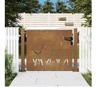 vidaXL Portail de jardin 105x105 cm acier corten motif herbe