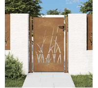 vidaXL Portail de jardin 105x130 cm acier corten conception d'herbe
