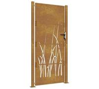 vidaXL Portail de jardin 105x180 cm acier corten conception d'herbe