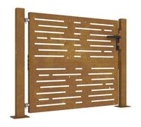 vidaXL Portail de Jardin, Portillon de Patio, Barrière de Sécurité, Porte d'Extérieure Terrasse, 100x100 cm Acier Corten Conception de Carré