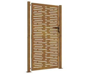 vidaXL Portail de Jardin, Portillon de Patio, Barrière de Sécurité, Porte d'Extérieure Terrasse, 100x175 cm Acier Corten Conception de Carré