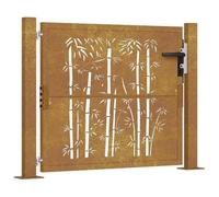 vidaXL Portail de jardin 105x80 cm acier corten design de bambou