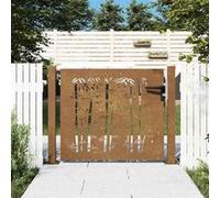 vidaXL Portail de jardin Portillon 153239 105x105 cm Acier Corten