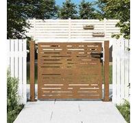 vidaXL Portail de Jardin, Portillon de Patio, Barrière de Sécurité, Porte d'Extérieure Terrasse, 105x105 cm Acier Corten 153251 Marron G