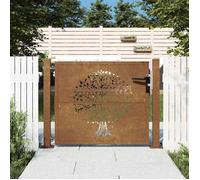 vidaXL Portail de Jardin, Portillon de Patio, Barrière de Sécurité, Porte d'Extérieure Terrasse, 105x130 cm Acier Corten 153216