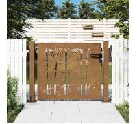 vidaXL Portail de Jardin, Portillon de Patio, Barrière de Sécurité, Porte d'Extérieure Terrasse, 105x80 cm Acier Corten 153238