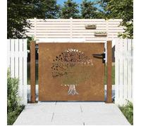 vidaXL Portail de jardin 105x80 cm acier corten conception de l'arbre