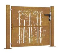 vidaXL Portail de jardin 105x80 cm acier corten design de bambou