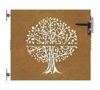 vidaXL Portail de jardin 85x100 cm acier corten conception de l'arbre