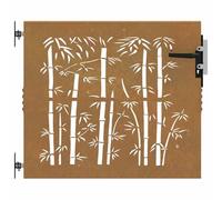 vidaXL Portail de jardin 85x100 cm acier corten design de bambou