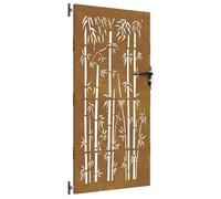 vidaXL Portail de jardin 85x175 cm acier corten design de bambou