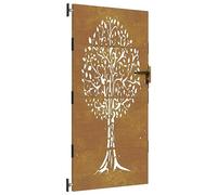 vidaXL Portail de jardin 85x200 cm acier corten conception de l'arbre