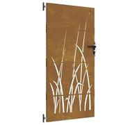 vidaXL Portail de jardin 85x200 cm acier corten conception d'herbe