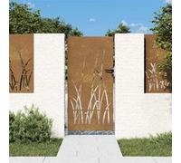 vidaXL Portail de jardin Portillon 85x200 cm Acier corten motif herbe